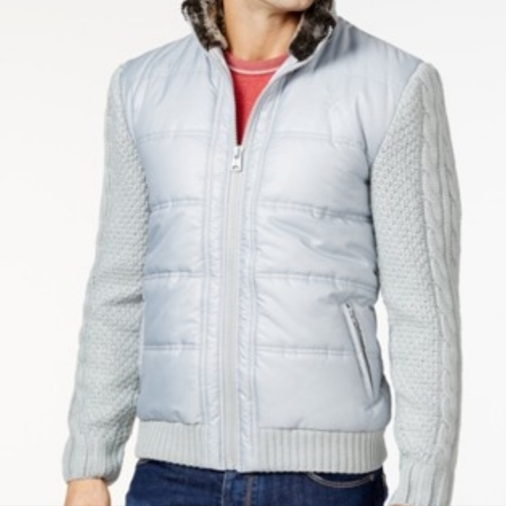 Buffalo David Bitton woto mixed media jacket light grey